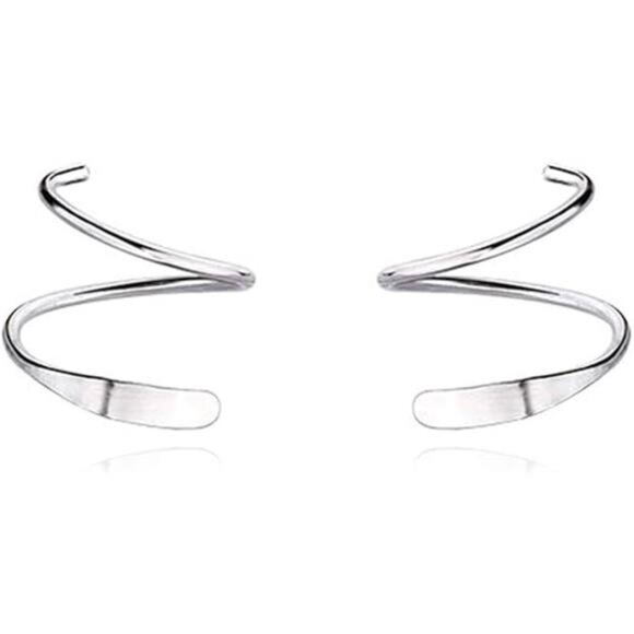 925 SterlingSilver Minimalist Crawler Earrings Wrap Cuff Earrings For Women Teen - Picture 7 of 7